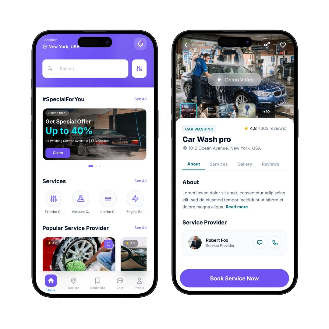 Customer App — Book a Wash in Seconds